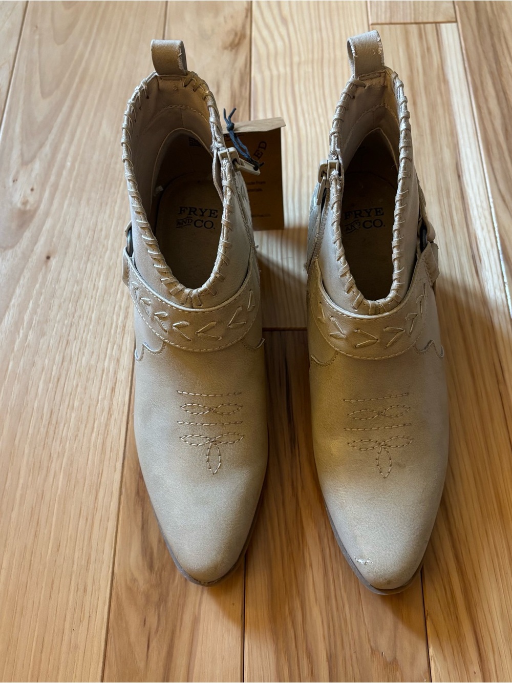 NEW Frye & Co Palma Western Harness Stacked Heel Ankle Boots - Picture 3 of 13